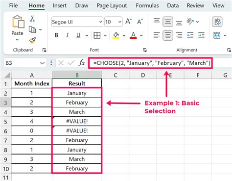 choose value from list excel