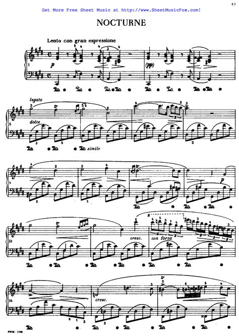 Partition piano chopin nocturne c sharp minor