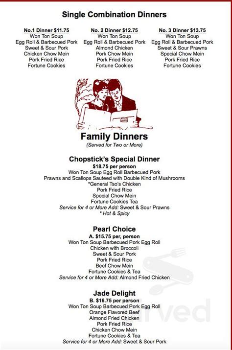 Chopsticks Edmonds Menu
