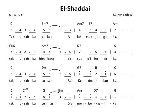 26 Chord Lagu El Shaddai Basgalanos