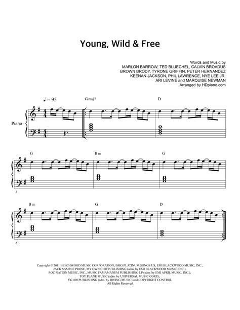 chord young wild and free