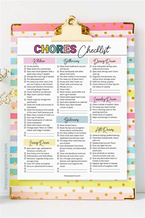 Chores To Do List Printable