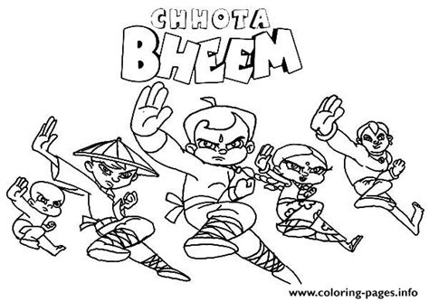 chota bheem and friends fighting stance coloring pages