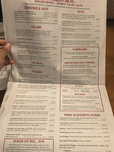 Chowder Pot Catering Menu