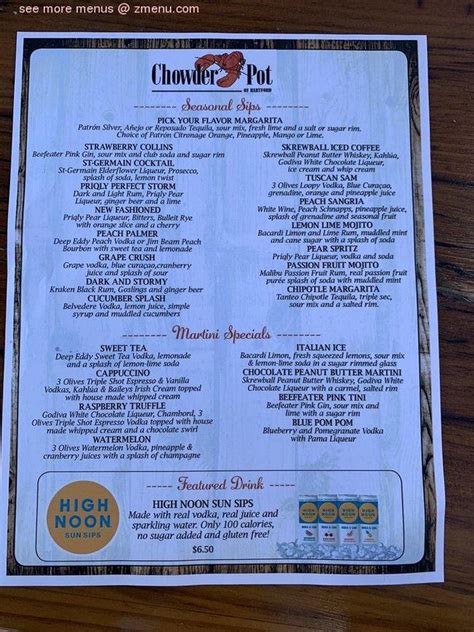 Chowder Pot Menu Prices