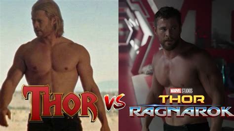 chris hemsworth thor 1 vs thor 4