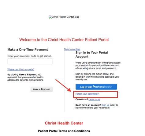 christ health center patient portal login