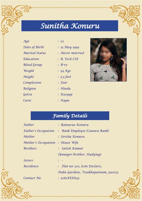 Christian Marriage Biodata Format Samples For Download