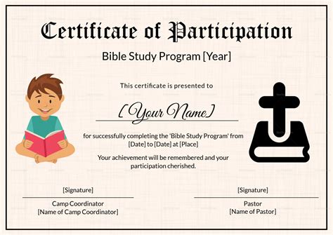 christian certificate template