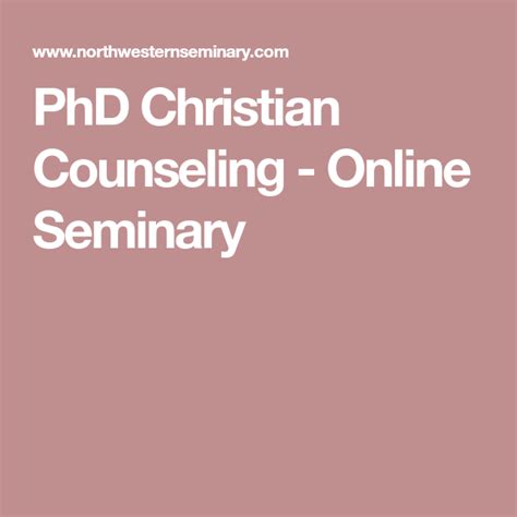 christian counseling doctorate online