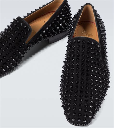 christian louboutin studded loafers black