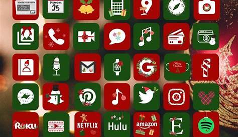 Christmas App Icons Photos 300 IOS 14 Xmas Winter Green Red Etsy