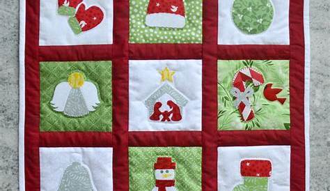 Free Christmas Quilt pattern with poinsettias and applique