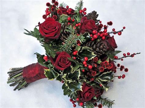 75 Adorable Christmas Wedding Bouquets Traditional and Not Only