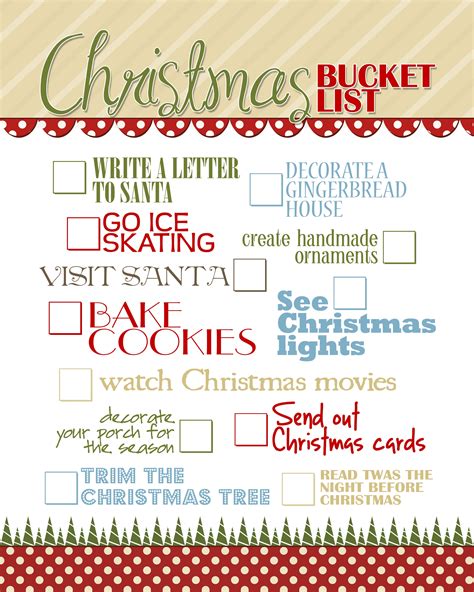 Christmas Bucket List Printable Aspen Jay
