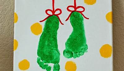 Christmas Canvas Paintings For Kids Footprints