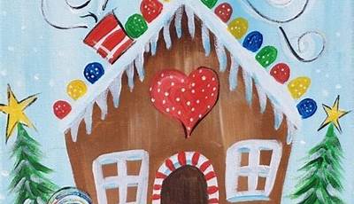 Christmas Canvas Paintings Gingerbread