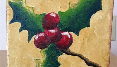 Christmas Canvas Paintings Holly