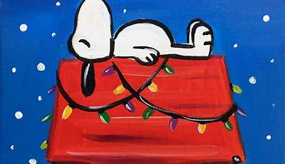Christmas Canvas Paintings Snoopy