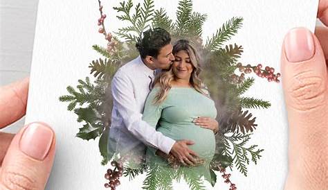 Christmas Pregnancy Announcement Holiday Pregnancy by CLaceyDesign