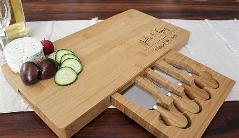 Christmas Cheese Board Gift Set Personalized Custom Engraved