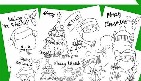 Christmas Coloring Cards Printable WunderMom