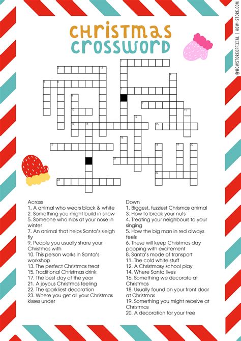 Christmas Tree Crossword for Kids