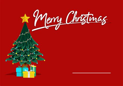 Merry Christmas red vintage calligraphy lettering vector