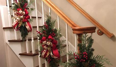 Christmas Decorating Ideas Staircase Railing How To Hang Stockings On Stair Design