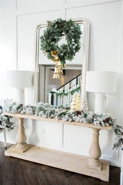 New Christmas Entryway Console Table Christmas Decorating Ideas For Small Space