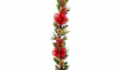 Christmas Garland Ribbon Holly Leaf Large Katherine' Collection