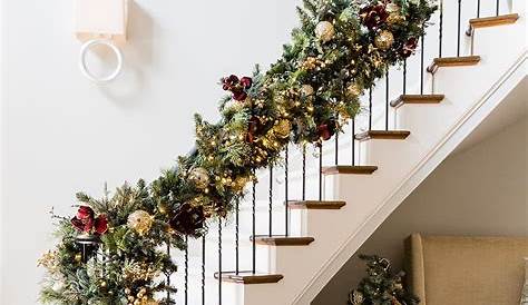 Christmas Garland Stairs Ideas 36 Top Photos On Banister Different Ways To