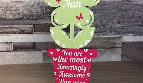 Christmas Gift Ideas For Nan NAN Birthday Handmade Wood Heart Sign Keepsake