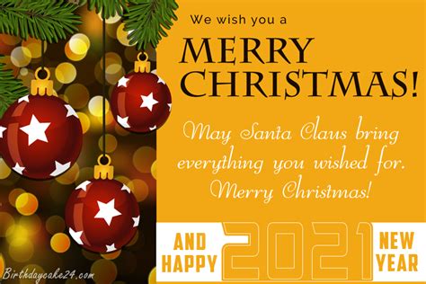 Christmas And New Year Wishes Card for 2021