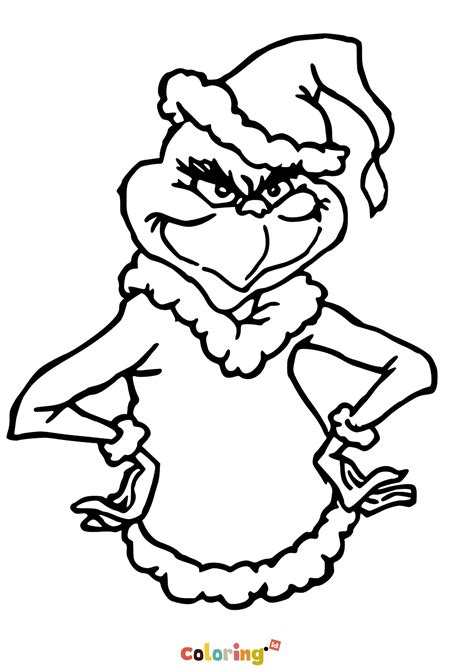 Grinch Coloring Pages Free Printable Grinch