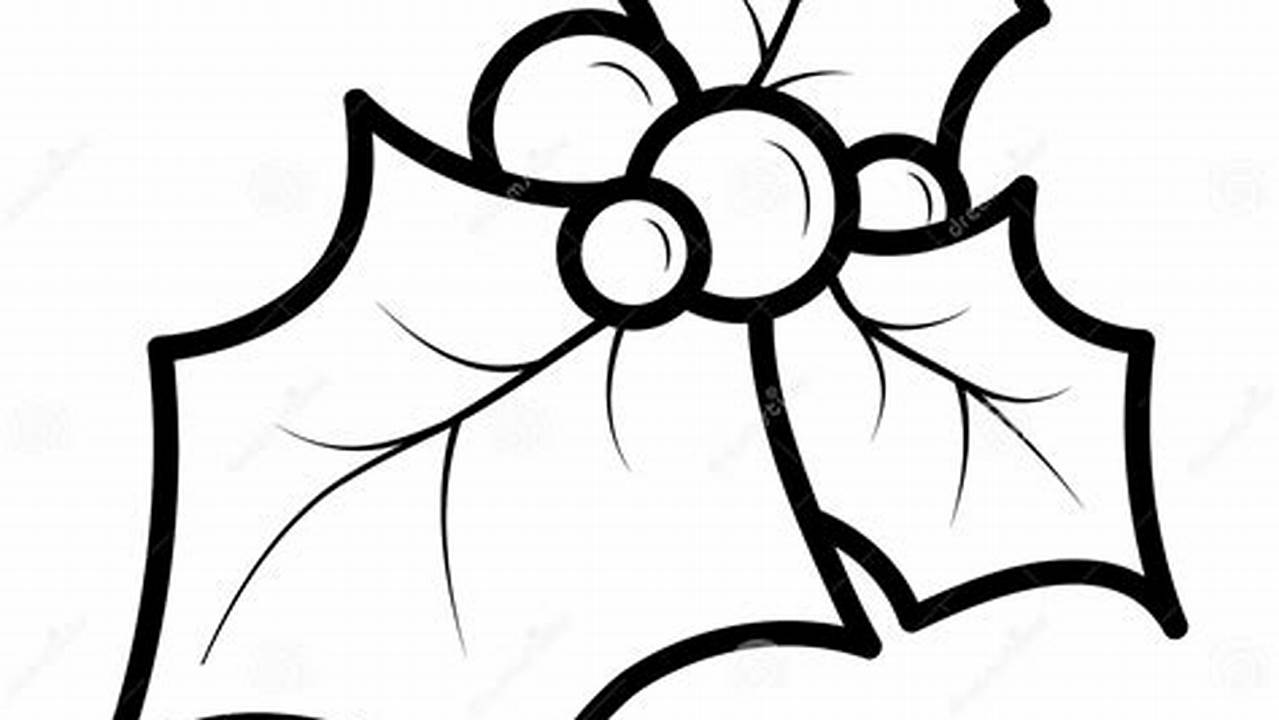 Discover Timeless Holiday Charm: Christmas Holly Clip Art in Black and White