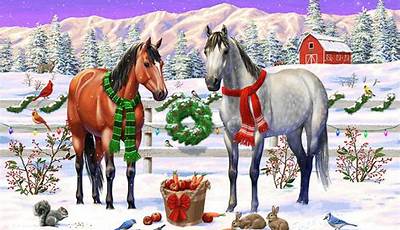 Christmas Horse Paintings Easy