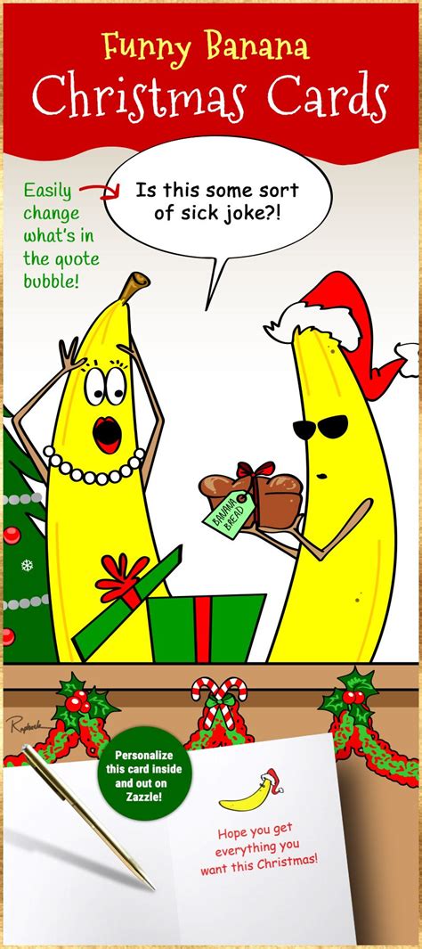Funny Banana Christmas Card Custom Holiday Cards