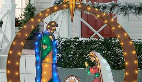Christmas Lighted Nativity Scene Display IMSHIE Yard Signs LED PreLit Holy