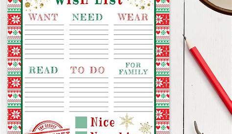 Christmas List Online Template Best Printable