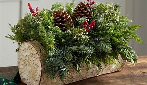 Christmas Log Table Decorations Rustic Wooden Box Centerpiece Diy Wood