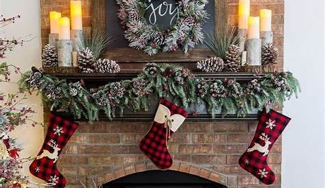 Christmas Mantel Decorating Ideas For Brick Fireplace