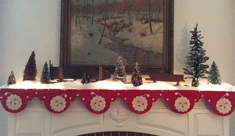 Christmas Mantle Skirt Items Similar To Fireplace Red And White