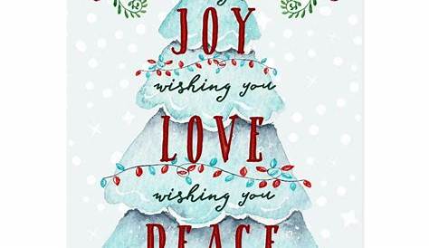 Card with inspiring christmas message of peace and love Free Vector