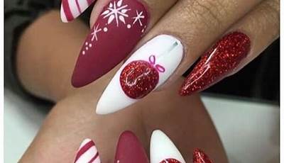 Christmas Nails Almond Classy