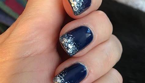 Christmas Nails Blue And Silver Snowflakes