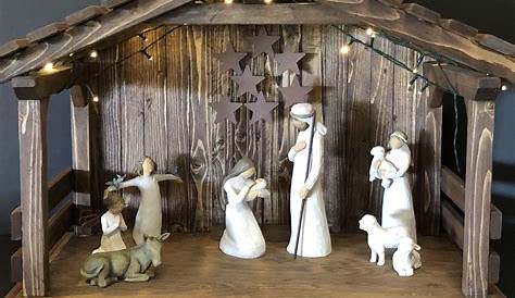 Christmas Nativity Scene Wooden Set Of 15 Hand Carved Etsy