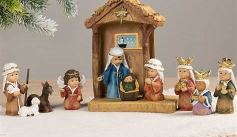 Christmas Nativity Set Near Me Antique With Stable 11 Pieces Etsy