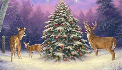 Christmas Paintings Deer