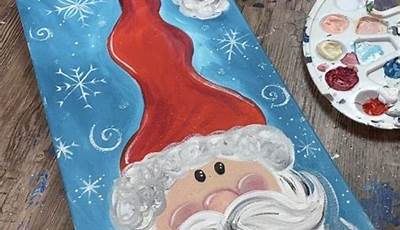 Christmas Paintings Easy Simple Santa